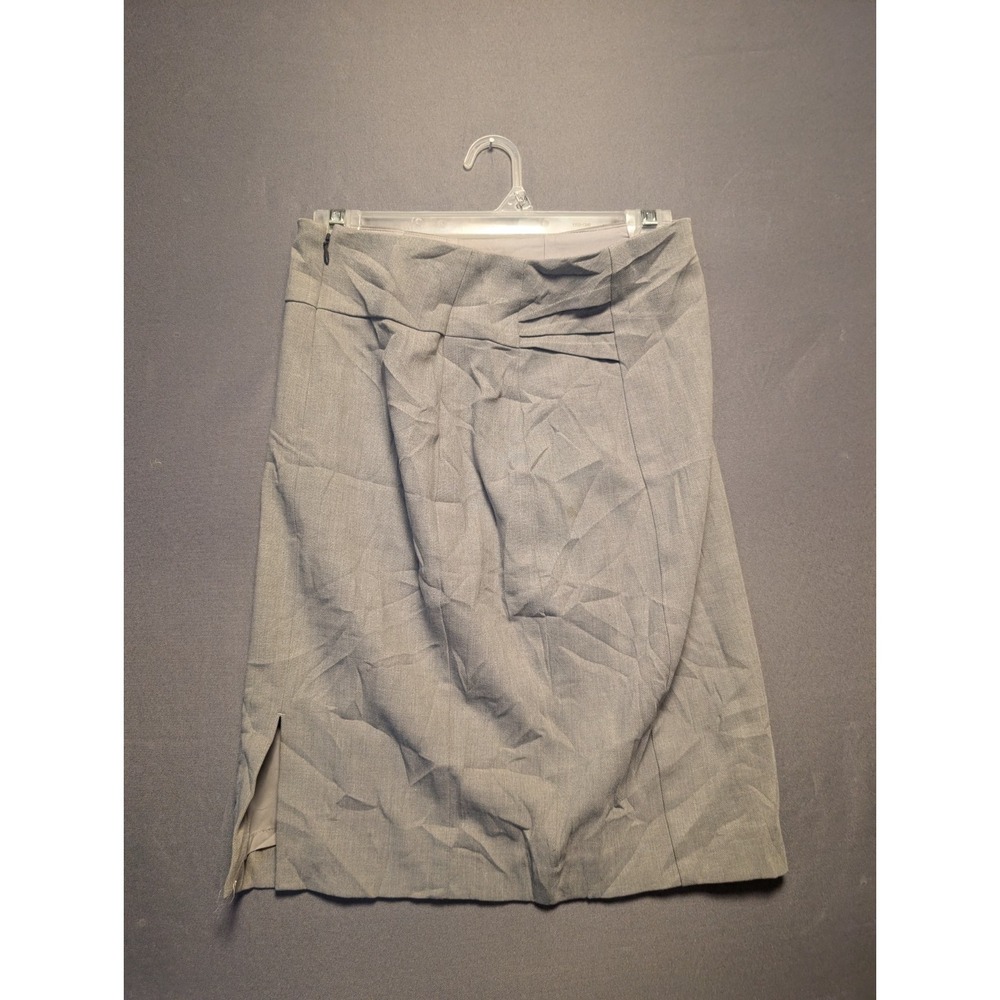 Express Pencil Skirt Womens 2 Gray Lined Pleated Side Slit Business Career Work